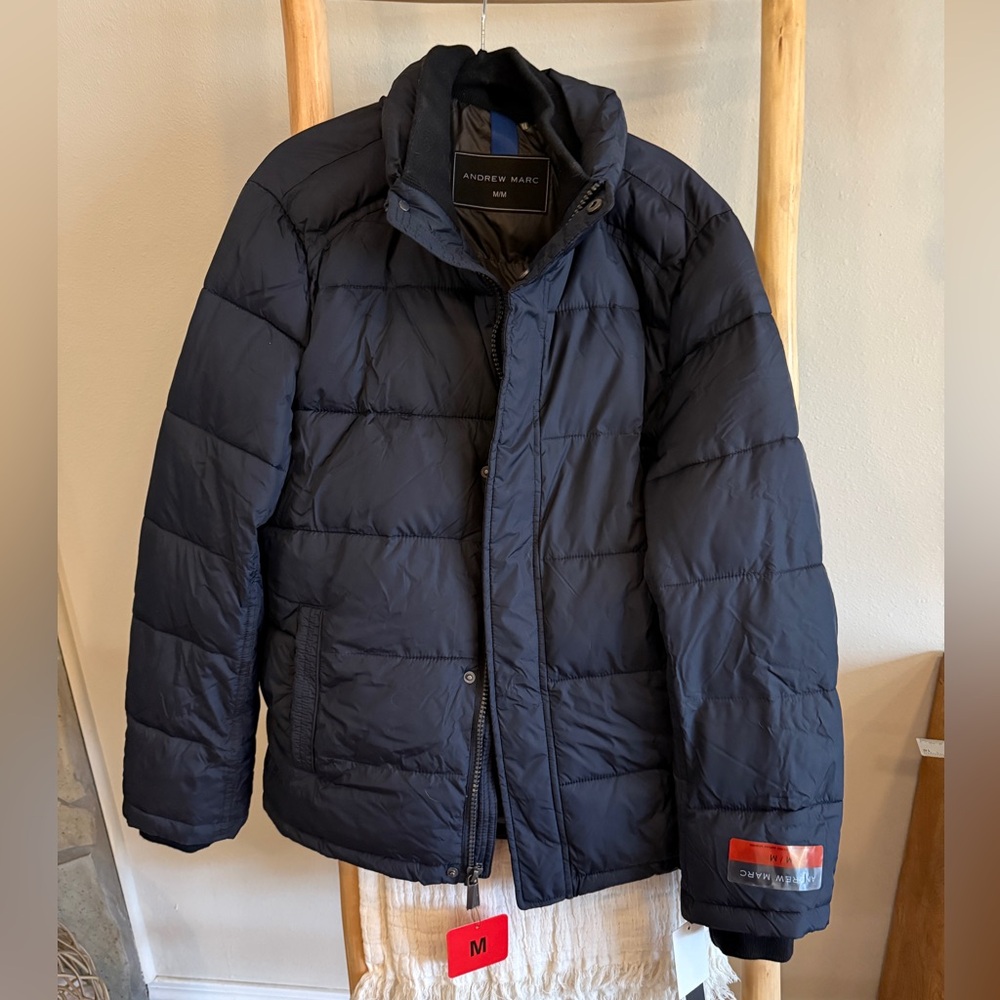 Andrew Marc Navy Quilted Jacket